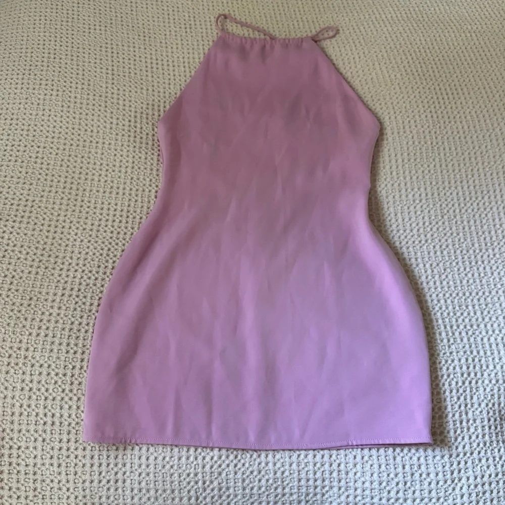 Superdown Pink Halter Mini Dress Size Small Backless Party Dress Revolve Brand - Picture 4 of 11
